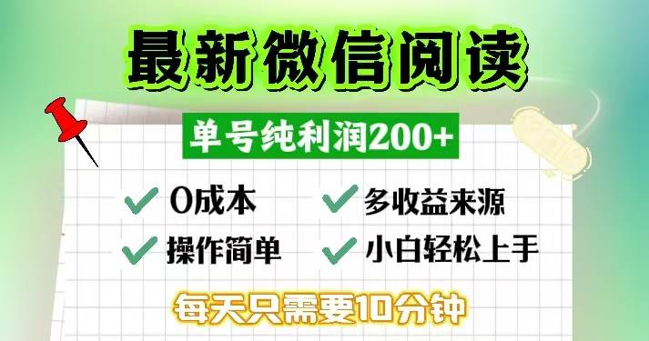 （13108期）微信阅读最新玩法，每天十分钟，单号一天200+，简单0零成本，当日提现-领学通