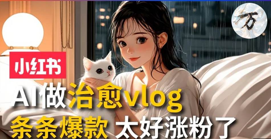 （13172期）AI治愈系vlog动画视频，小红书1个月轻松涨粉破万，商单报价1500+日入2000+-领学通
