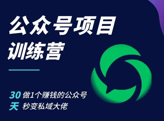 公众号项目训练营，30天做1个赚钱的公众号，秒变私域大佬-领学通