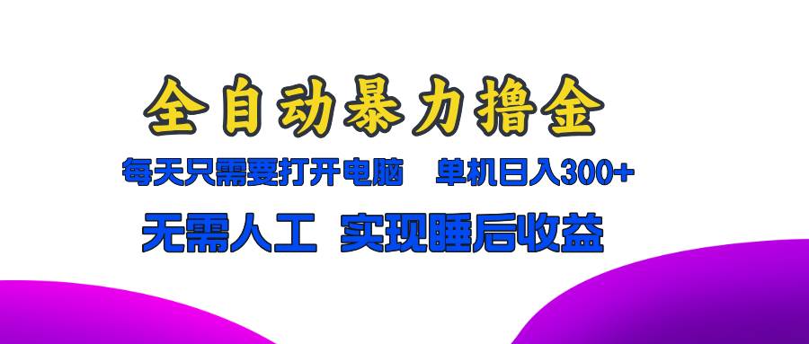 （13186期）全自动暴力撸金，只需要打开电脑，单机日入300+无需人工，实现睡后收益-领学通