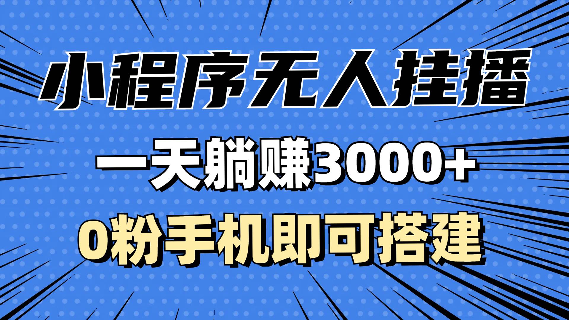 （13210期）抖音小程序无人直播，一天躺赚3000+，0粉手机可搭建，不违规不限流，小…-领学通