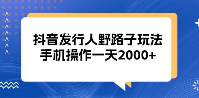 （13220期）抖音发行人野路子玩法，手机操作一天2000+-领学通