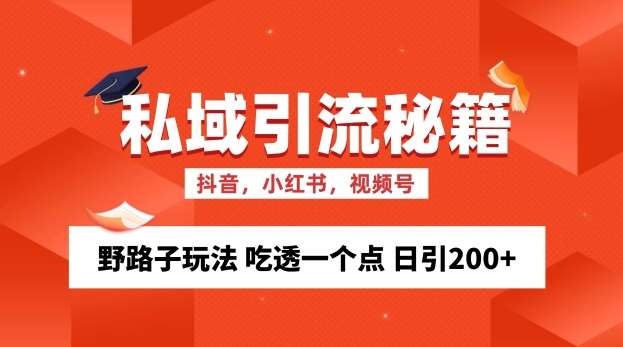 私域流量的精准化获客方法 野路子玩法 吃透一个点 日引200+ 【揭秘】-领学通
