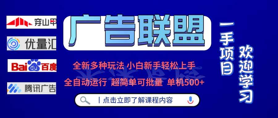 （13258期）广告联盟 全新多种玩法 单机500+  全自动运行  可批量运行-领学通