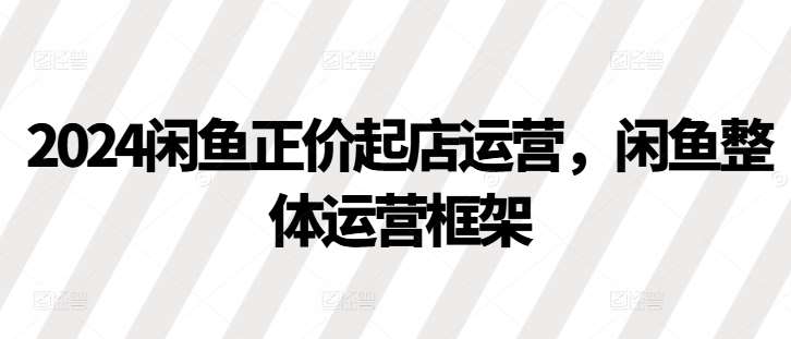2024闲鱼正价起店运营，闲鱼整体运营框架-领学通