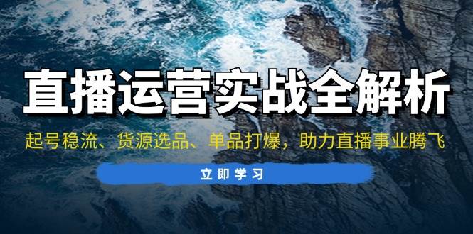 （13294期）直播运营实战全解析：起号稳流、货源选品、单品打爆，助力直播事业腾飞-领学通