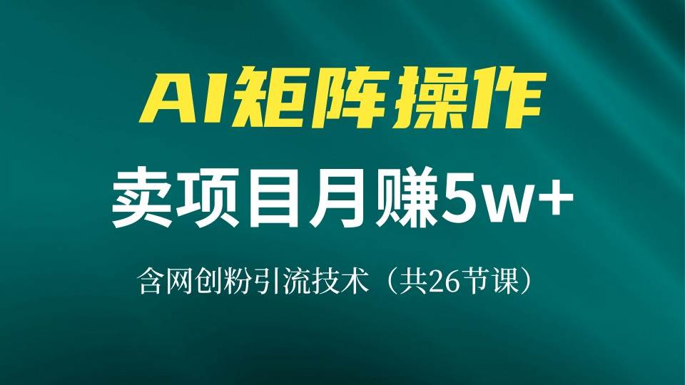 （13335期）网创IP打造课，借助AI卖项目月赚5万+，含引流技术（共26节课）-领学通