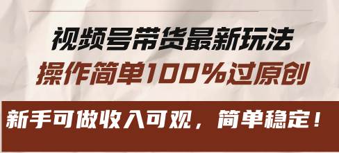 （13337期）视频号带货最新玩法，操作简单100%过原创，新手可做收入可观，简单稳定！-领学通