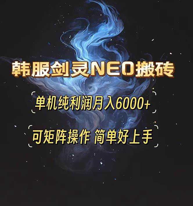 （13435期）韩服剑灵NEO搬砖攻略，单机纯利润月入6000+ 可矩阵操作，简单好上手。-领学通