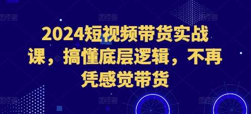 2024短视频带货实战课，搞懂底层逻辑，不再凭感觉带货-领学通
