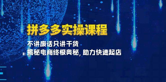 （13577期）拼多多实操课程：不讲废话只讲干货, 揭秘电商终极奥秘,助力快速起店-领学通