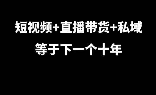 短视频+直播带货+私域等于下一个十年，大佬7年实战经验总结-领学通