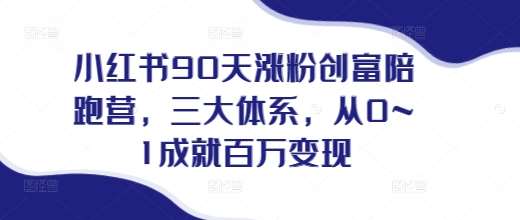 小红书90天涨粉创富陪跑营，​三大体系，从0~1成就百万变现，做小红书的最后一站-领学通