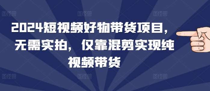 2024短视频好物带货项目，无需实拍，仅靠混剪实现纯视频带货-领学通