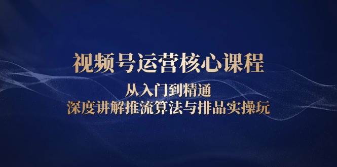 （13863期）视频号运营核心课程，从入门到精通，深度讲解推流算法与排品实操玩-领学通