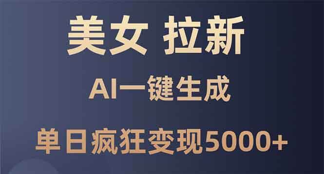（13866期）美女暴力拉新，通过AI一键生成，单日疯狂变现5000+，纯小白一学就会！-领学通