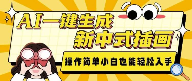 AI一键生成新中式插画， 操作简单，小白也能轻松入手-领学通