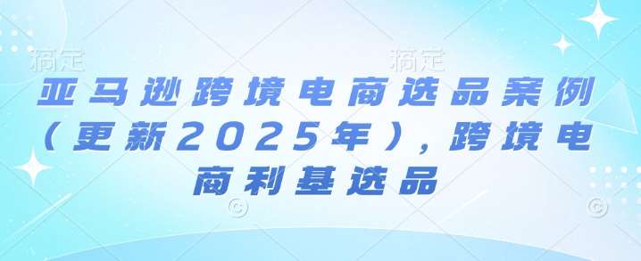 亚马逊跨境电商选品案例(更新2025年)，跨境电商利基选品-领学通