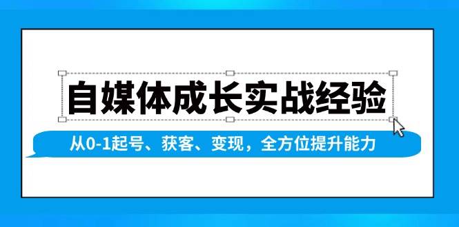 （13963期）自媒体成长实战经验，从0-1起号、获客、变现，全方位提升能力-领学通