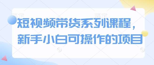 短视频带货系列课程，新手小白可操作的项目-领学通