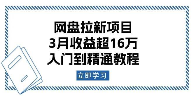 网盘拉新项目：3月收益超16万，入门到精通教程-领学通