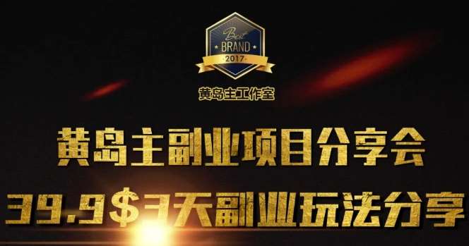 黄岛主副业分享会1期：3天3个副业玩法，速度上车-领学通