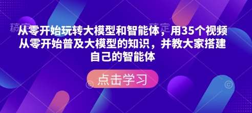 从零开始玩转大模型和智能体，​用35个视频从零开始普及大模型的知识，并教大家搭建自己的智能体-领学通
