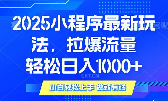 （14028期）2025年小程序最新玩法，流量直接拉爆，单日稳定变现1000+-领学通
