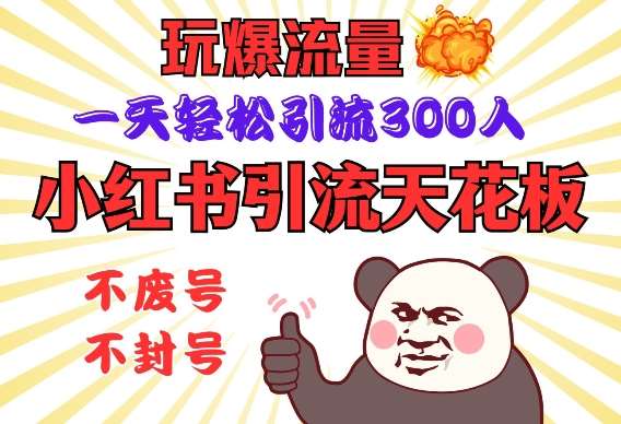 小红书引流天花板，玩爆流量，一天轻松引流300人，安全操作-领学通