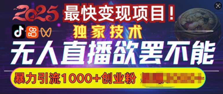 欲罢不能的无人直播引流，超暴力日引流1000+高质量精准创业粉-领学通