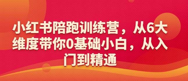 小红书陪跑训练营，从6大维度带你0基础小白，从入门到精通-领学通