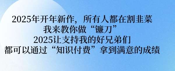 2025年开年新作，所有人都在割韭菜，我来教你做“镰刀” 2025让支持我的好兄弟们都可以通过“知识付费”拿到满意的成绩【揭秘】-领学通
