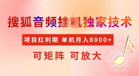 全网首发搜狐音频挂JI独家技术，项目红利期，可矩阵可放大，稳定月入8k【揭秘】-领学通