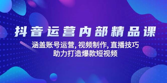 （14204期）抖音运营内部精品课：涵盖账号运营, 视频制作, 直播技巧, 助力打造爆款…-领学通