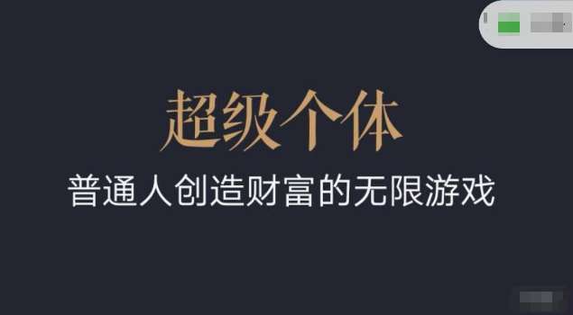 超级个体2024-2025翻盘指南，普通人创造财富的无限游戏-领学通