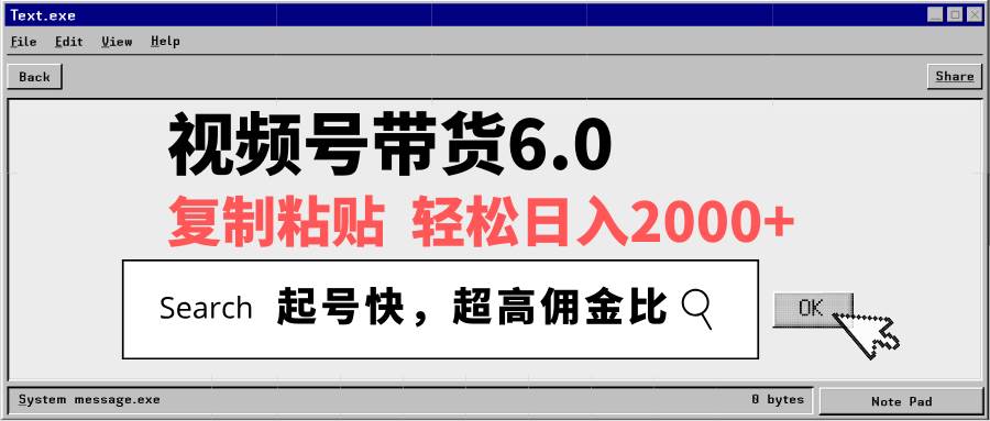 （14325期）视频号带货6.0，轻松日入2000+，起号快，复制粘贴即可，超高佣金比-领学通