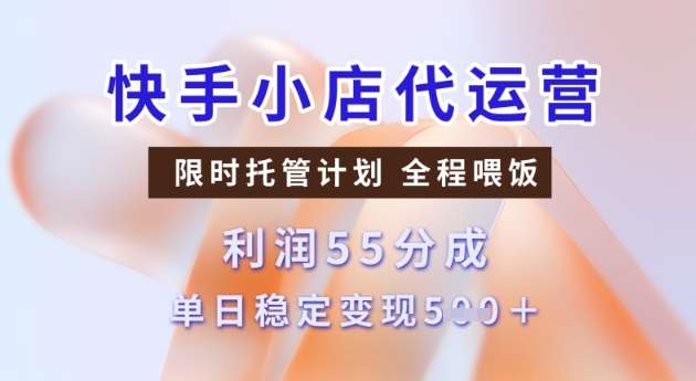 快手小店代运营3.0，模式新升级，收益55分，稳定单日5张【揭秘】-领学通
