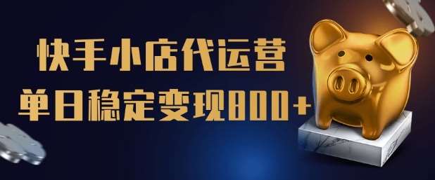 【快手小店代运营】限时托管计划，全程喂饭，单日稳定变现5张【揭秘】-领学通
