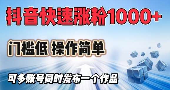 抖音快速涨1000+粉，门槛低操作简单，可多账号同时发布一个作品-领学通