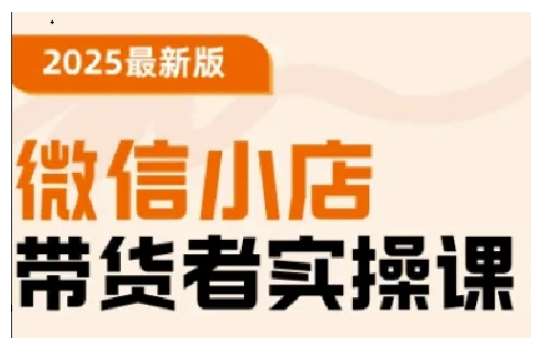 2025最新版微信小店带货者实操课，基础操作到高级运营技巧，快速上手-领学通