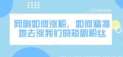 网剧如何涨粉，如何精准地去涨我们的短剧粉丝-领学通