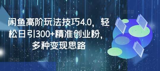 闲鱼高阶玩法技巧4.0，轻松日引300+精准创业粉，多种变现思路-领学通
