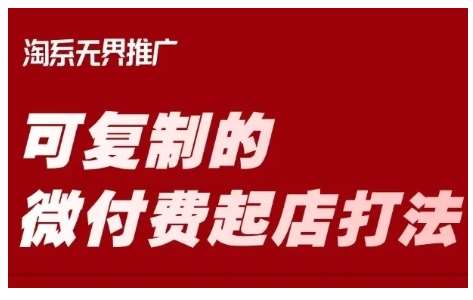 淘宝可复制的微付费起店打法，带你掌握可复制的微付费起店打法-领学通