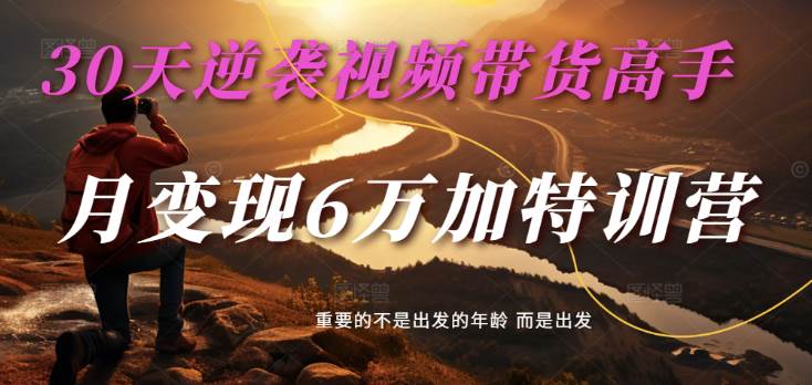 2025视频带货30天逆袭视频带货高手，单月变现6万加特训营-领学通