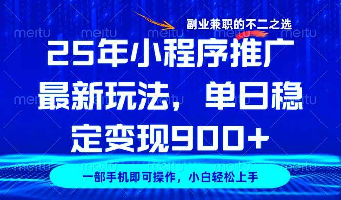 （14550期）25年小程序推广最新玩法，稳定日入900+，副业兼职的不二之选-领学通