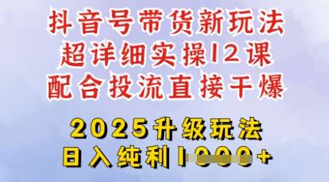 2025全新升级抖音带货玩法，一天纯利四位数，从剪辑到选品再到发布投流，超详细玩法揭秘-领学通