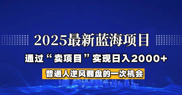 2025年蓝海项目，如何通过“网创项目”日入2000+-领学通