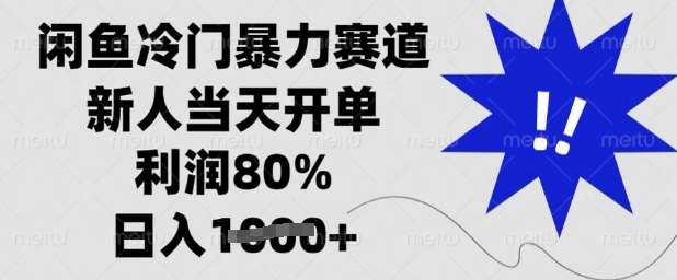 闲鱼冷门暴力赛道，新人当天开单，利润80%，日入多张【揭秘】-领学通