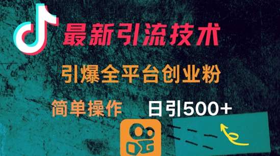 最新引流方法，引爆全平台的一个创业粉，简单操作日引300+-领学通