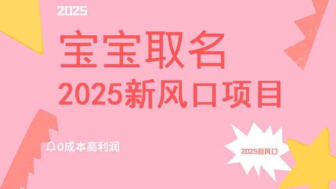 （14593期）2025新风口项目宝宝取名，0成本高利润，附保姆级教程，月入过万不是梦-领学通
